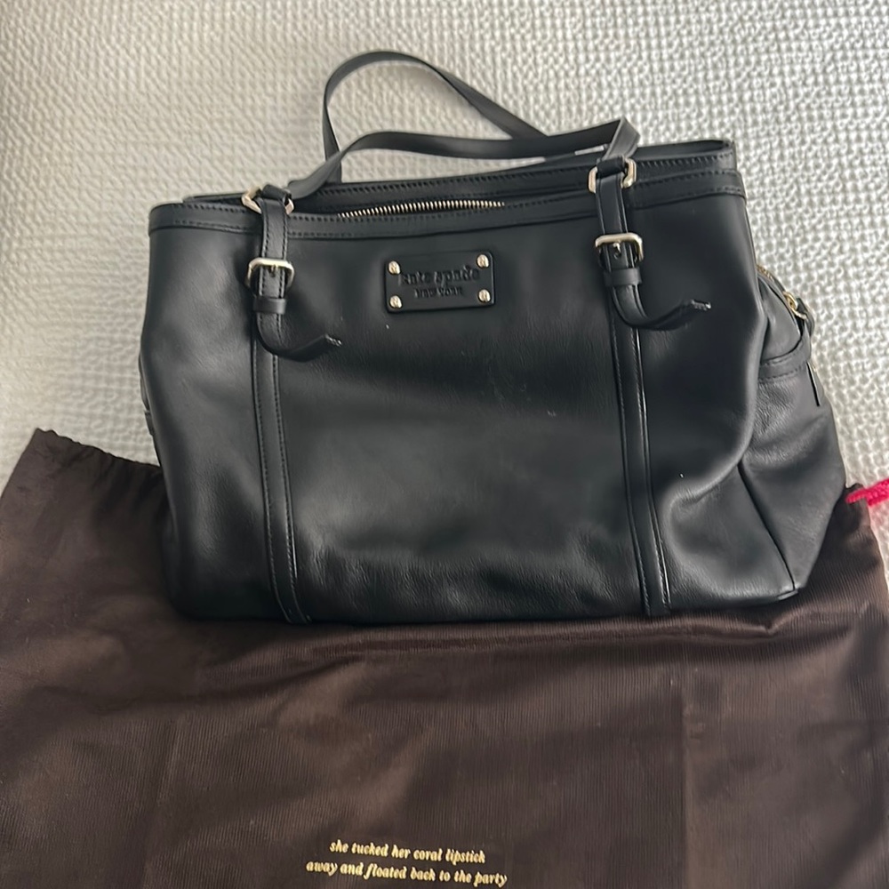 Gently used Kate Spade 3 opening black purse